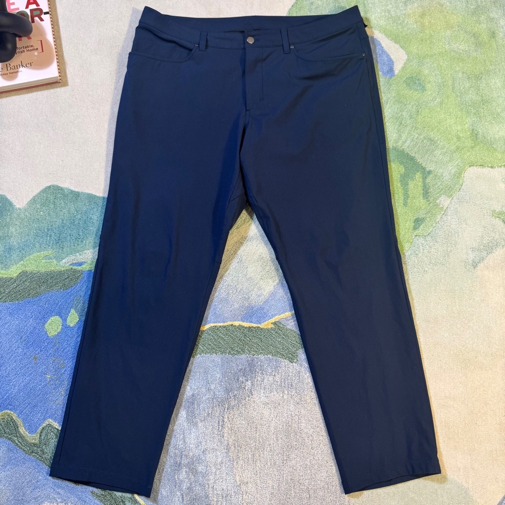 Lululemon ABC Classic Fit Pant 30 Warpstreme Navy Blue Mens Size 38
